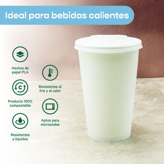 8 oz Disposable and Biodegradable Thermal Cup - We Care