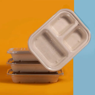Tapa Clear Lunch Box Desechable y Biodegradable De 10x7 c/3