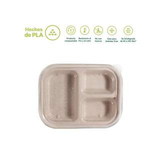 Tapa Clear Lunch Box Desechable y Biodegradable De 10x7 - We